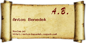 Antos Benedek névjegykártya