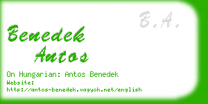 benedek antos business card